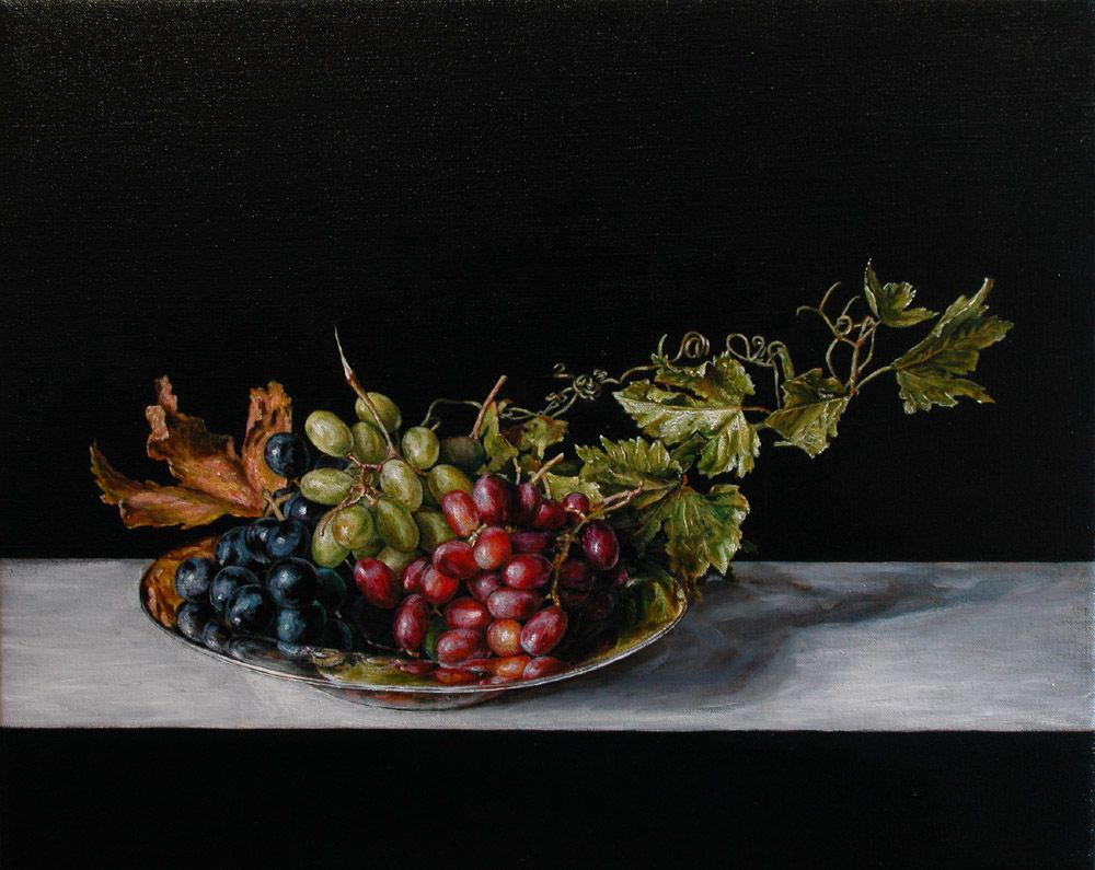 Still Life with Grapes in Three Colours