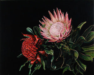 Still Life with Protea and Waratah Print